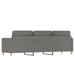 Canapé à 3 places Gris foncé 210 cm Tissu