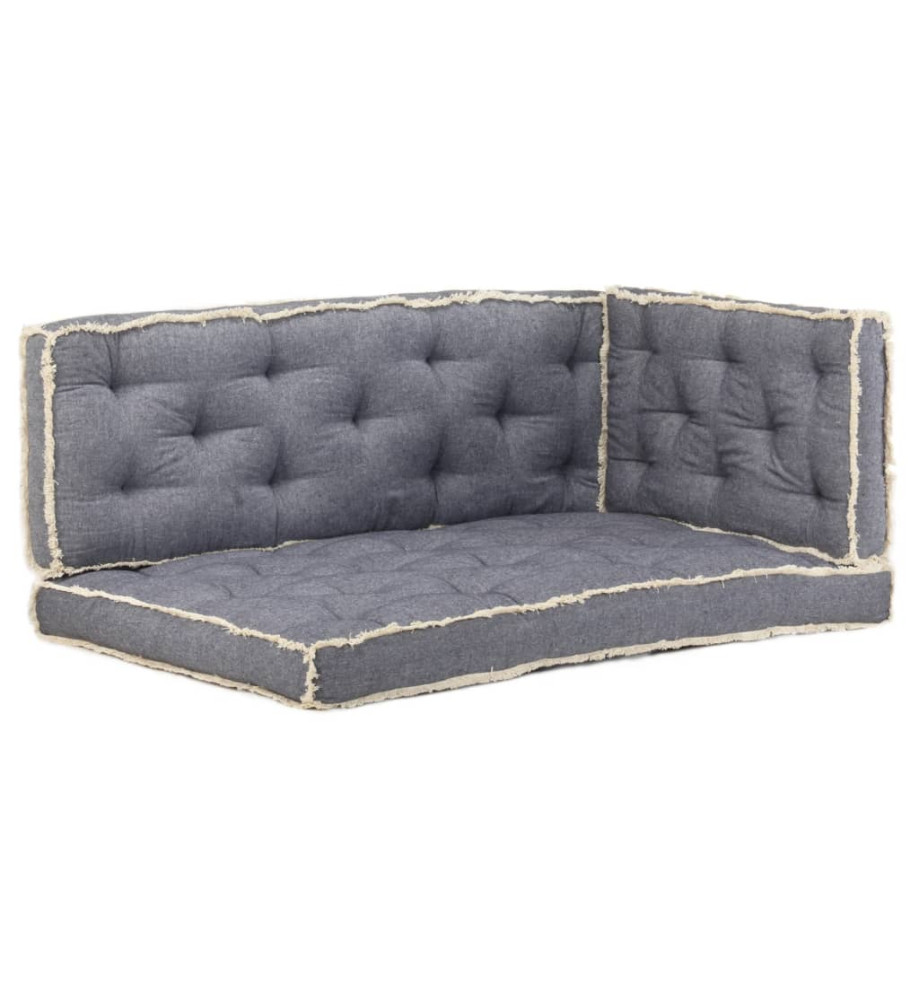 Ensemble de coussins de canapé palette 3 pcs Bleu