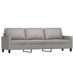 Canapé à 3 places avec repose-pieds Gris clair 210 cm Tissu