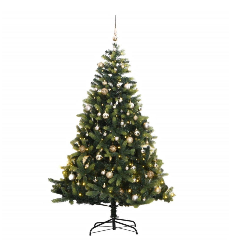 Sapin de Noël artificiel articulé 300 LED et boules 240 cm