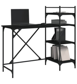 Bureau d'ordinateur avec étagères noir 120x47x109 cm