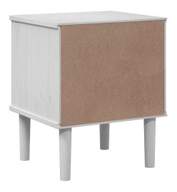 Table de chevet SENJA aspect de rotin blanc bois de pin massif