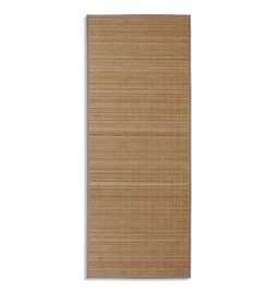 Tapis en bambou marron à latte rectangulaire 80 x 200 cm