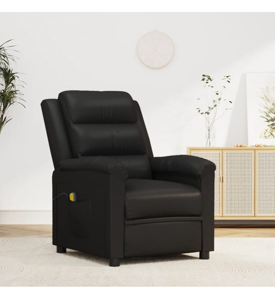 Fauteuil de massage Noir Similicuir