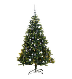 Sapin de Noël artificiel articulé 300 LED et boules 210 cm