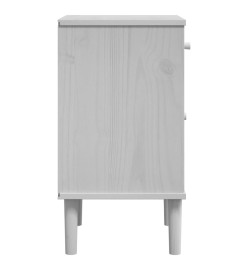 Table de chevet SENJA aspect de rotin blanc bois de pin massif