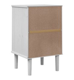 Table de chevet SENJA aspect de rotin blanc bois de pin massif