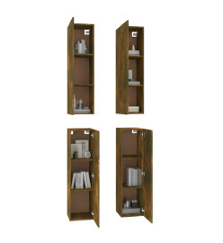 Meubles TV 4 pcs Chêne fumé 30,5x30x110 cm Bois d'ingénierie