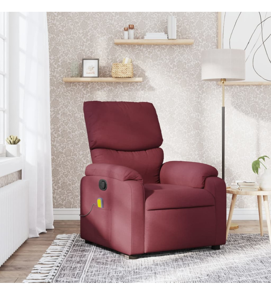 Fauteuil de massage inclinable Rouge bordeaux Tissu