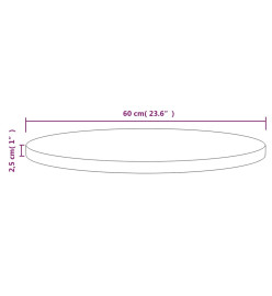 Dessus de table Blanc Ø60x2,5 cm Bois de pin massif