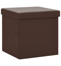 Tabouret de rangement pliable Marron PVC