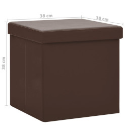 Tabouret de rangement pliable Marron PVC