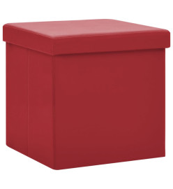 Tabouret de rangement pliable Rouge bordeaux PVC