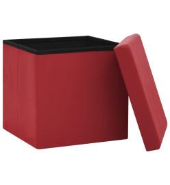 Tabouret de rangement pliable Rouge bordeaux PVC