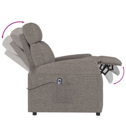 Fauteuil inclinable électrique Taupe Tissu