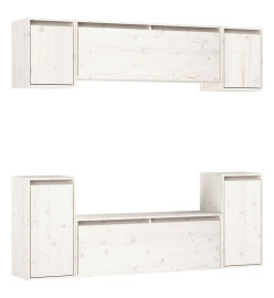 Meubles TV 6 pcs Blanc Bois massif de pin