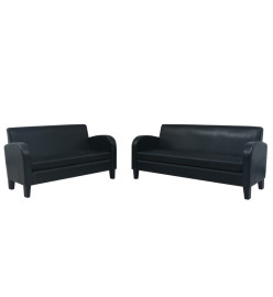 Ensemble de canapés 2 pcs cuir synthétique noir