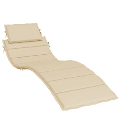 Coussin de chaise longue beige 186x58x3 cm tissu oxford