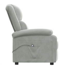 Fauteuil inclinable électrique gris clair velours