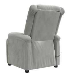 Fauteuil inclinable électrique gris clair velours