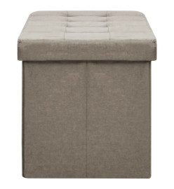 Banc de rangement pliable Taupe Faux lin