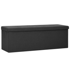 Banc de rangement pliable Noir Faux lin