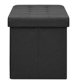 Banc de rangement pliable Noir Faux lin