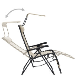 Chaise pliable de terrasse Textilène Crème