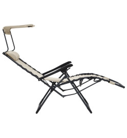 Chaise pliable de terrasse Textilène Crème