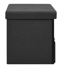 Banc de rangement pliable Noir 76x38x38 cm Faux lin