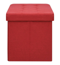 Banc de rangement pliable Rouge bordeaux Faux lin