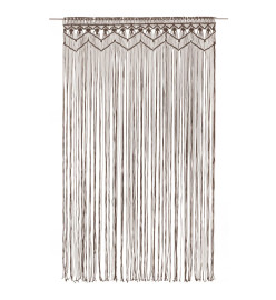 Rideau en macramé Taupe 140x240 cm Coton