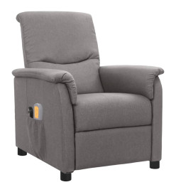 Fauteuil électrique de massage Gris clair Tissu