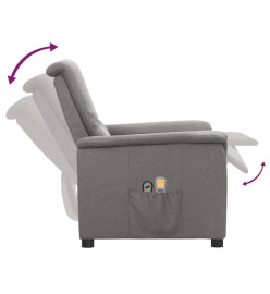 Fauteuil électrique de massage Gris clair Tissu