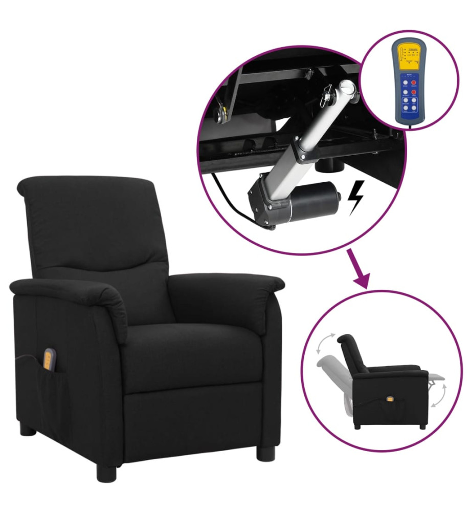 Fauteuil de massage Noir Tissu