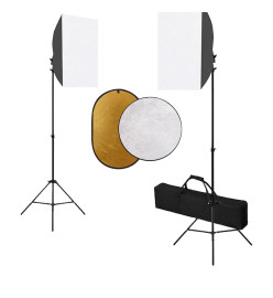 Kit de studio photo avec boîte à lumière et réflecteur