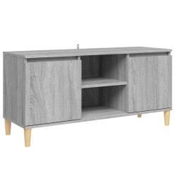 Meuble TV avec pieds en bois solide Sonoma gris 103,5x35x50 cm