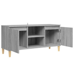 Meuble TV avec pieds en bois solide Sonoma gris 103,5x35x50 cm