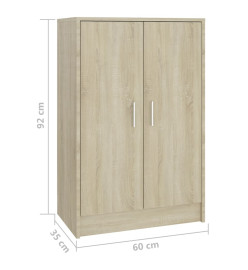 Armoire à chaussures Chêne Sonoma 60x35x92 cm Aggloméré