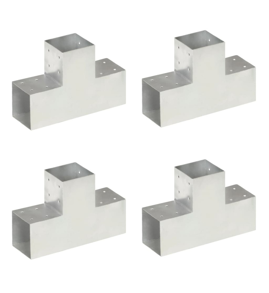 Connecteurs de poteau 4pcs Forme en T Métal galvanisé 101x101mm