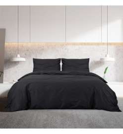 Ensemble de housse de couette Noir 240x220 cm Coton