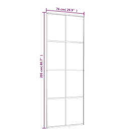 Porte coulissante Verre ESG et aluminium 76x205 cm Blanc