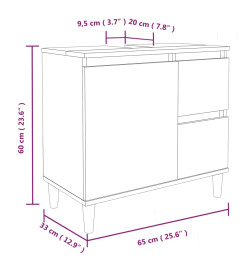 Armoire salle de bain chêne sonoma 65x33x60 cm