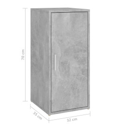 Armoire à chaussures Gris béton 32x35x70 cm Aggloméré