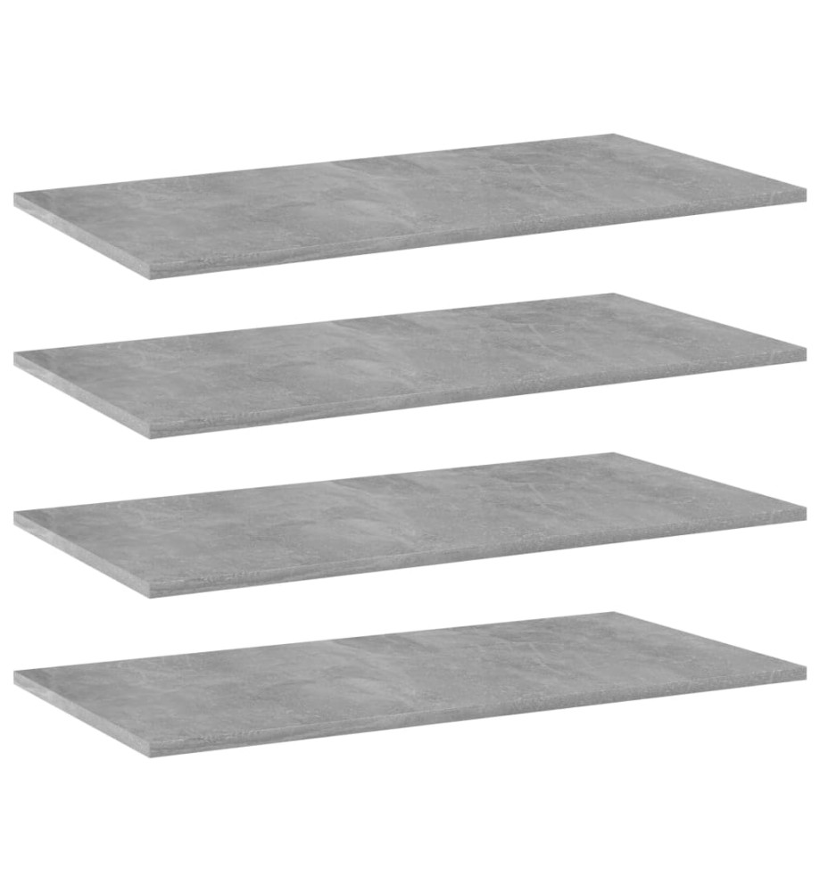 Panneaux de bibliothèque 4 pcs Gris béton 80x40x1,5cm Aggloméré