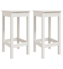 Chaises de bar lot de 2 blanc 40x40x78 cm bois de pin solide