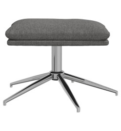 Chaise de relaxation avec tabouret Gris clair Tissu