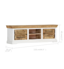 Meuble TV 118 x 30 x 40 cm Bois de manguier massif