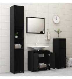 Ensemble de meubles de salle de bain 3 pcs Noir Aggloméré