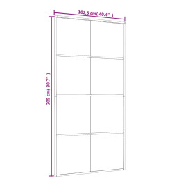 Porte coulissante Verre ESG et aluminium 102,5x205 cm Blanc